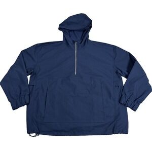 Lululemon Smooth Twill Half-Zip Anorak Men Navy Blue Relaxed Water Resistant S